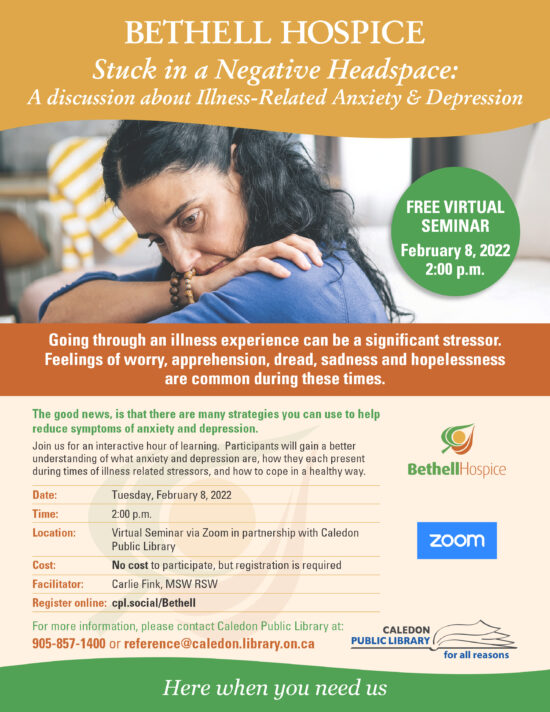 Bethell Hospice Illness Related-Anxiety Depression Seminar