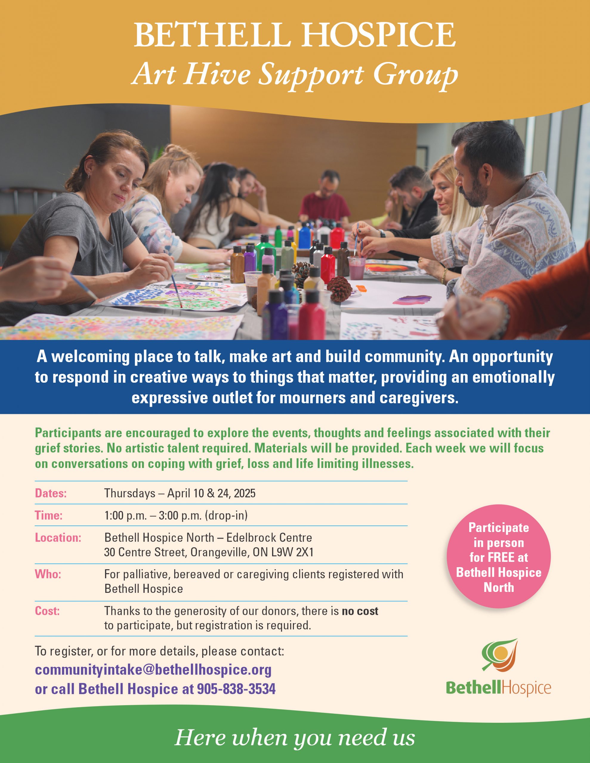 Bethell Hospice - Art Hive Support Group APRIL 2025 FINAL
