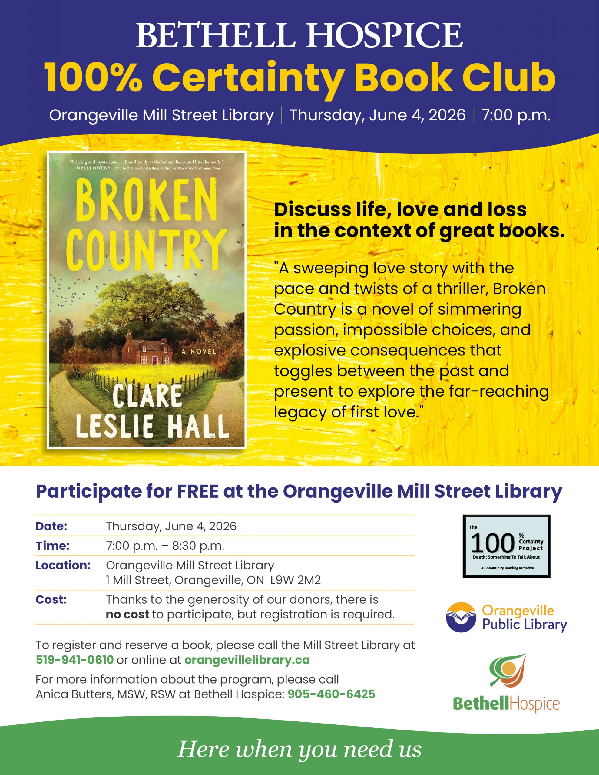 Bethell Hospice 100% Certainty Book Club
